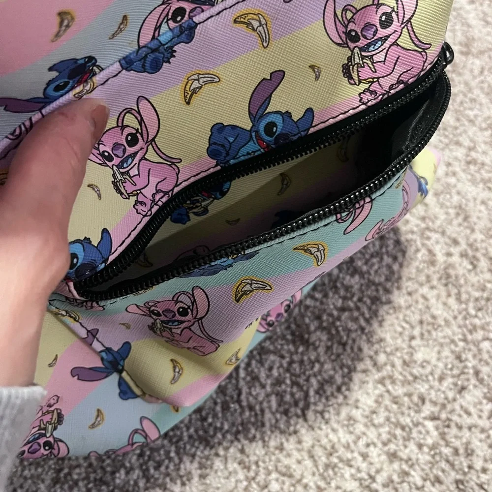 Disney Lilo & Stitch Mini Backpack Pastel Allover Print Zipper Bag